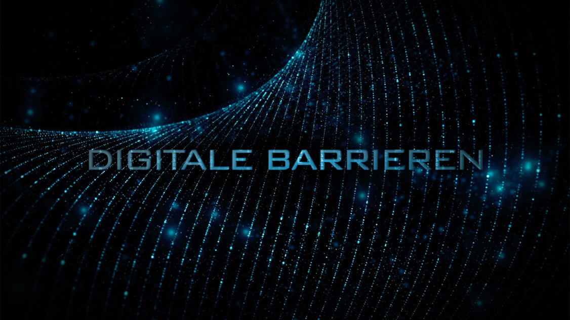 Headerbild mit Schriftzug „Digitale Barrieren“.