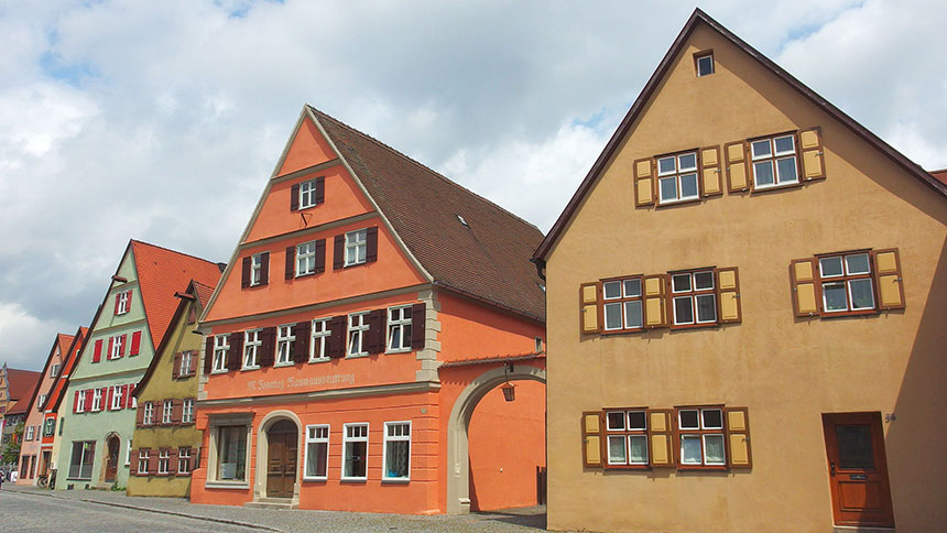 Wohnhäuser im historischen Stadtkern.