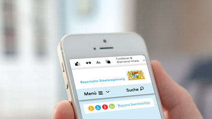 Smartphone-Ansicht einer barrierefreien Website.