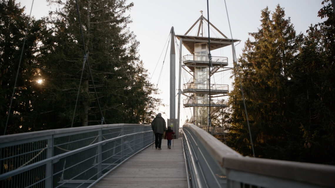 Das Video gibt einen Einblick in die barrierefreie Gestaltung des Skywalks Allgäu in Scheidegg.
