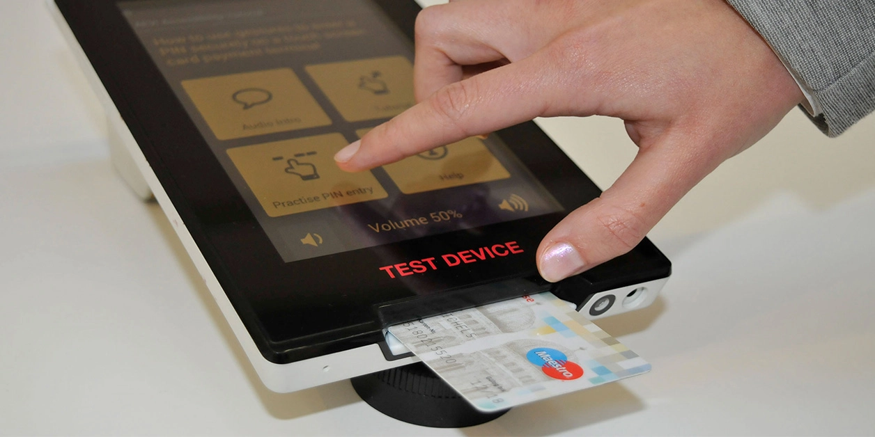 Bezahlsystem mit Touch-Bedienung.