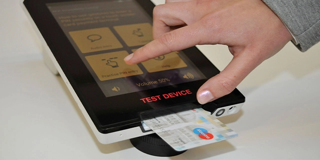 Bezahlsystem mit Touch-Bedienung.